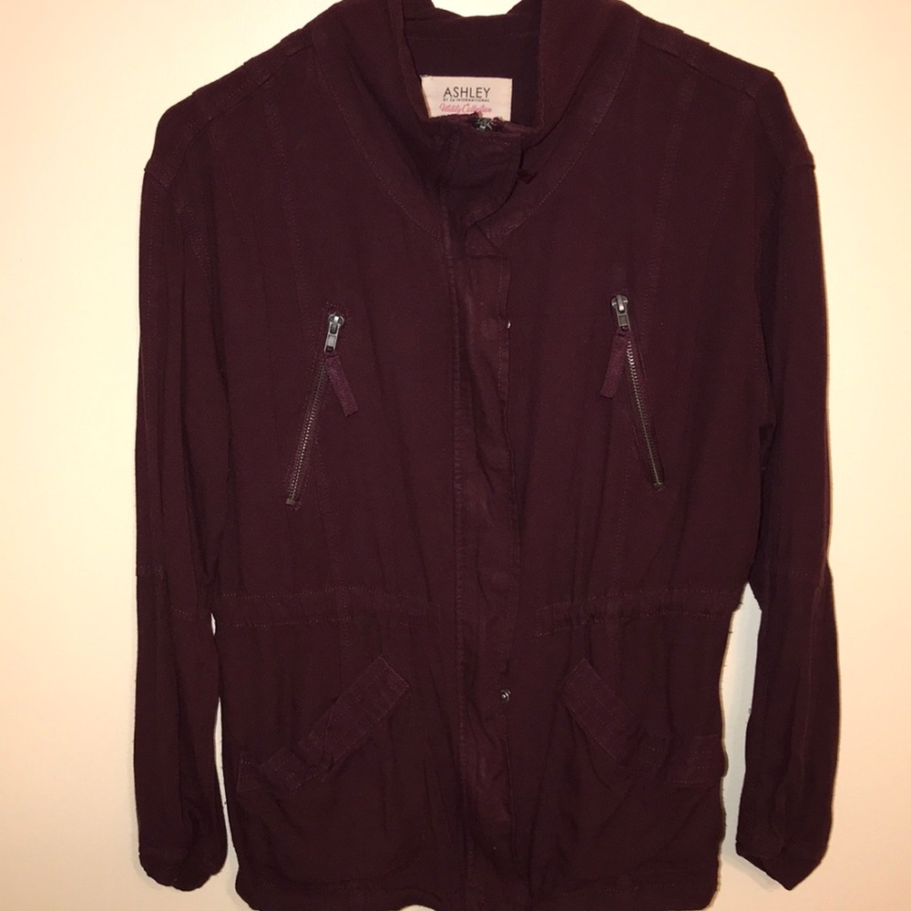 Burgundy Zip-Up Jacket